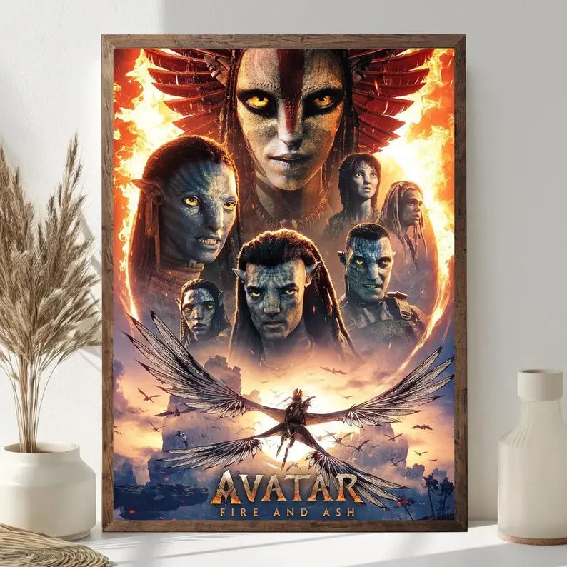 Avatar 3 Fire and Ash Poster Unframed, Pandora Landscape Wall Art Print, Epic Sci-Fi Movie Decor, Fantasy Artwork Gift for Fans