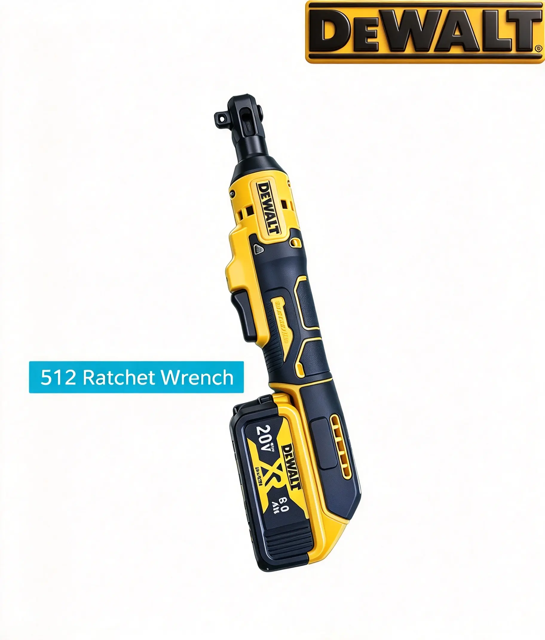 DEWALT DCF512 Cordless Ratchet Wrench, 1/2" Drive, 40 Nm Max Torque, 240RPM Rechargeable Power Ratchet for Auto & Furniture Repair