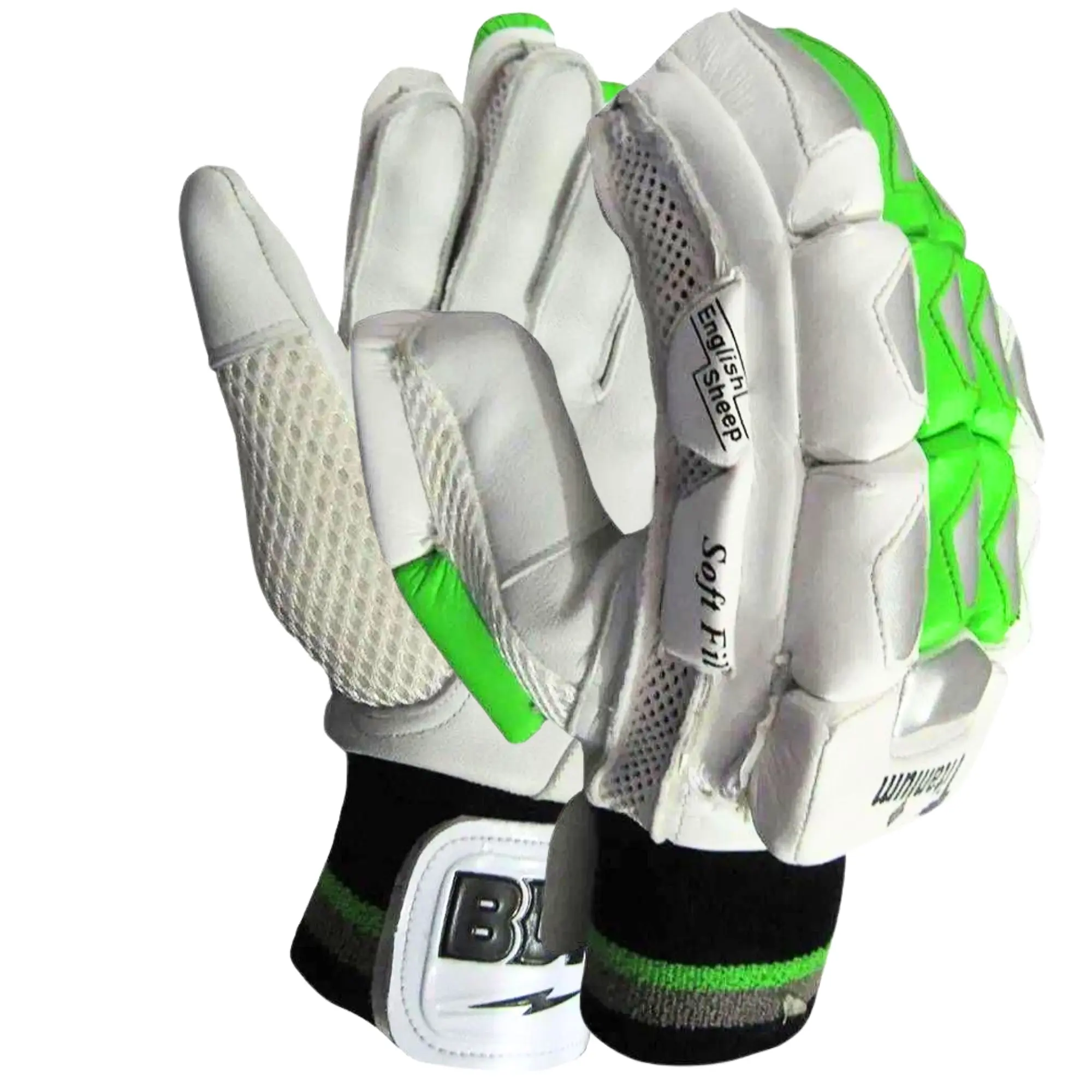 BDM Cricket Batting Gloves Titanium Light Green Youth