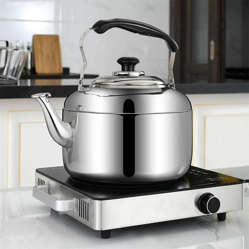 4L Stainless Steel Teapot, Quick Boil Tea Pot, Polished Hot Water Beverage Kettle, Camping Coffee Maker, Ideal for Outdoor Use
