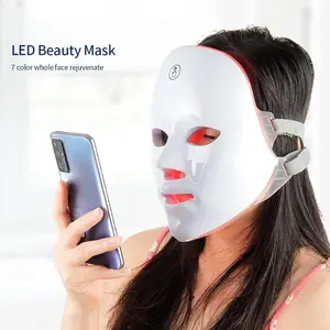 Rechargeable LED Mask 7 Colors, Red Light Mask, Photon Beauty Mask for Brightening Skin, 7-Color LED Light Cover, New Product, 400mah Lithium Battery