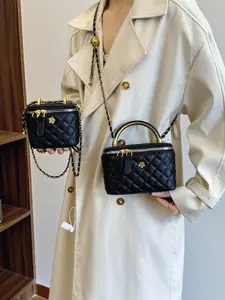 Women's Elegant Quilted Crossbody Bag & Coin Purse, Fashionable Chain Strap Handbag Shoulder Bag Casual Handbag Satchel for Daily Used, Casual Trendy Versatile High-quality Daily Commuting Bag