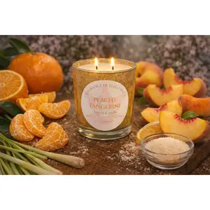 Peachy Tangerine Lotion Candle 15oz double wick 72 hour burn
