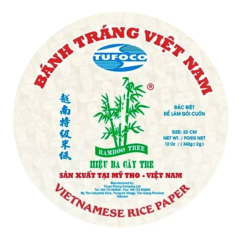 Bamboo Tree Tapioca & Rice Paper Rolls - 22 cm, 12 oz, Ambient Pantry Food, Water-Based Spring Rolls, Contains Rice & Salt