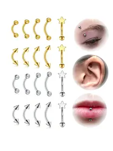 Unisex Stainless Steel Eyebrow Rings, Lip Piercing Jewelry, Belly Button Navel Ring Set, Nose Ring Jewelry, Septum Tusk Jewelry, Septum Clicker Ring, Multiple Sizes Available, Durable & Stylish Design