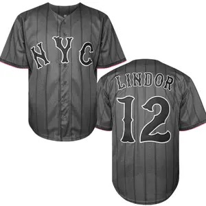 Men's Gray Baseball Jersey #12 V-neck Design with Black Stripes Athletic Fit Classic Comfortable Sportswear