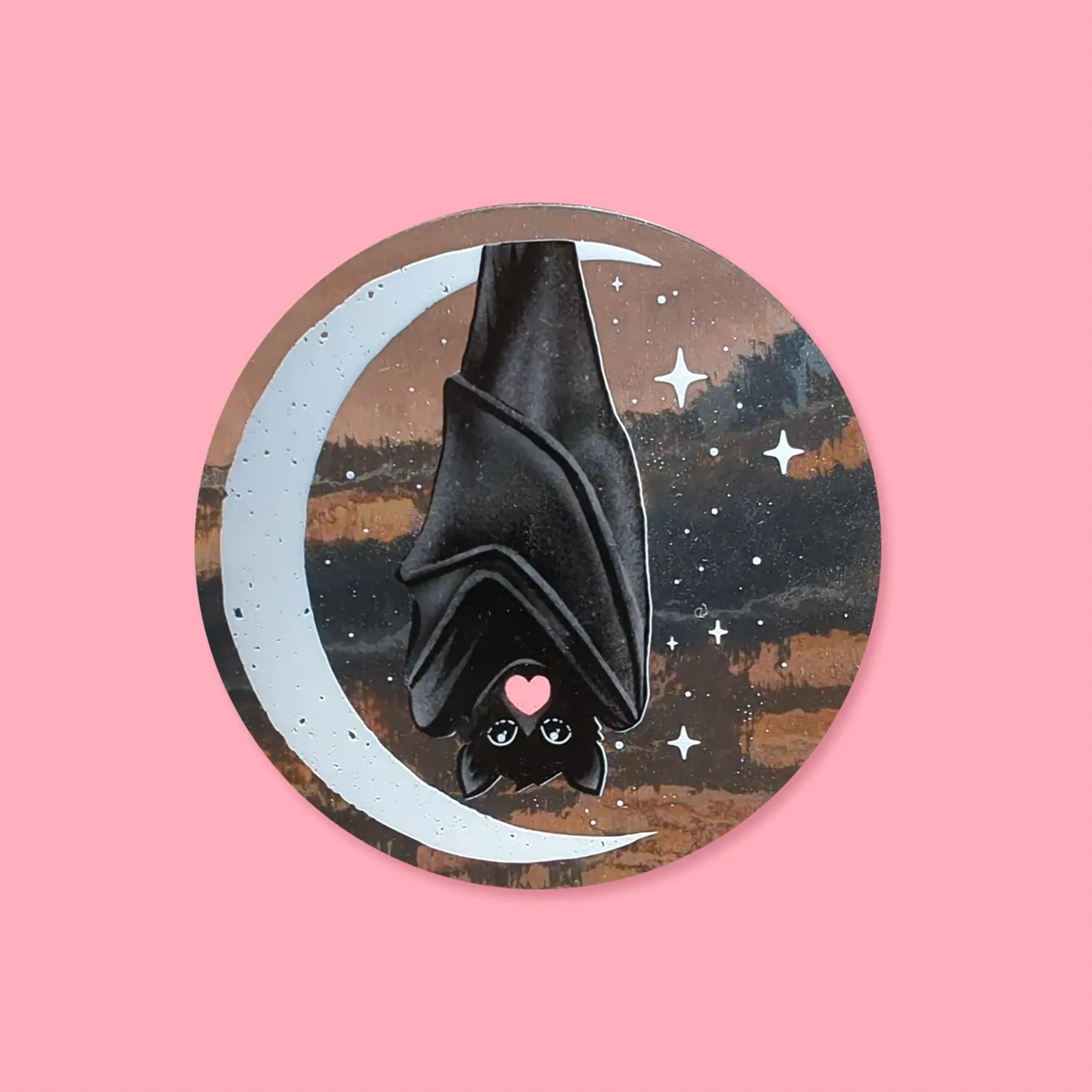 Moonlit Bat Chrome Sticker