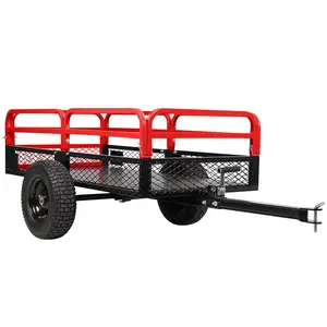 15 Cu.Ft Heavy Duty Steel ATV Dump Trailer with Cart, 750 lbs Capacity, Removable Sides, Dual Bearings & All-Terrain Pneumatic Tires, Utility Wagon for Lawn Mowers, Tractors, UTVs, Yard, Garden