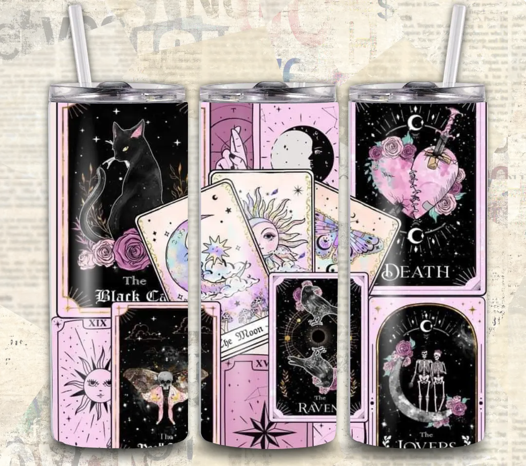 Tarot cards sublimation tumbler Wrap Print