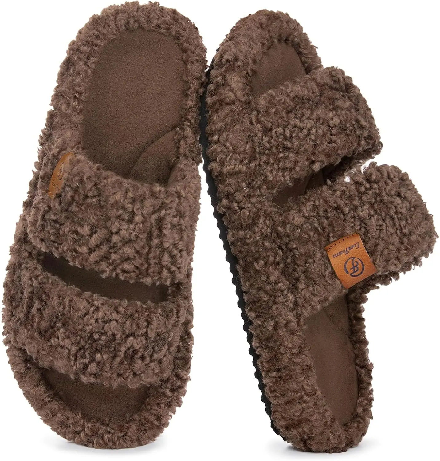 Cozy Women's Open Toe Slippers | Soft Plush Memory Foam House Sandals EverFoams