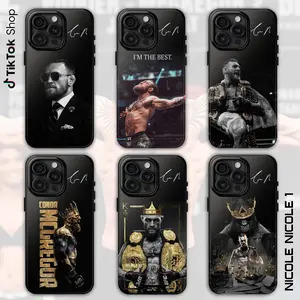 Notorious "Conor" Legend Signature Phone Case, Iconic Fighting Star Black Phone Cover, Gifts For Fight Night Fans, 17 Air Pro Max