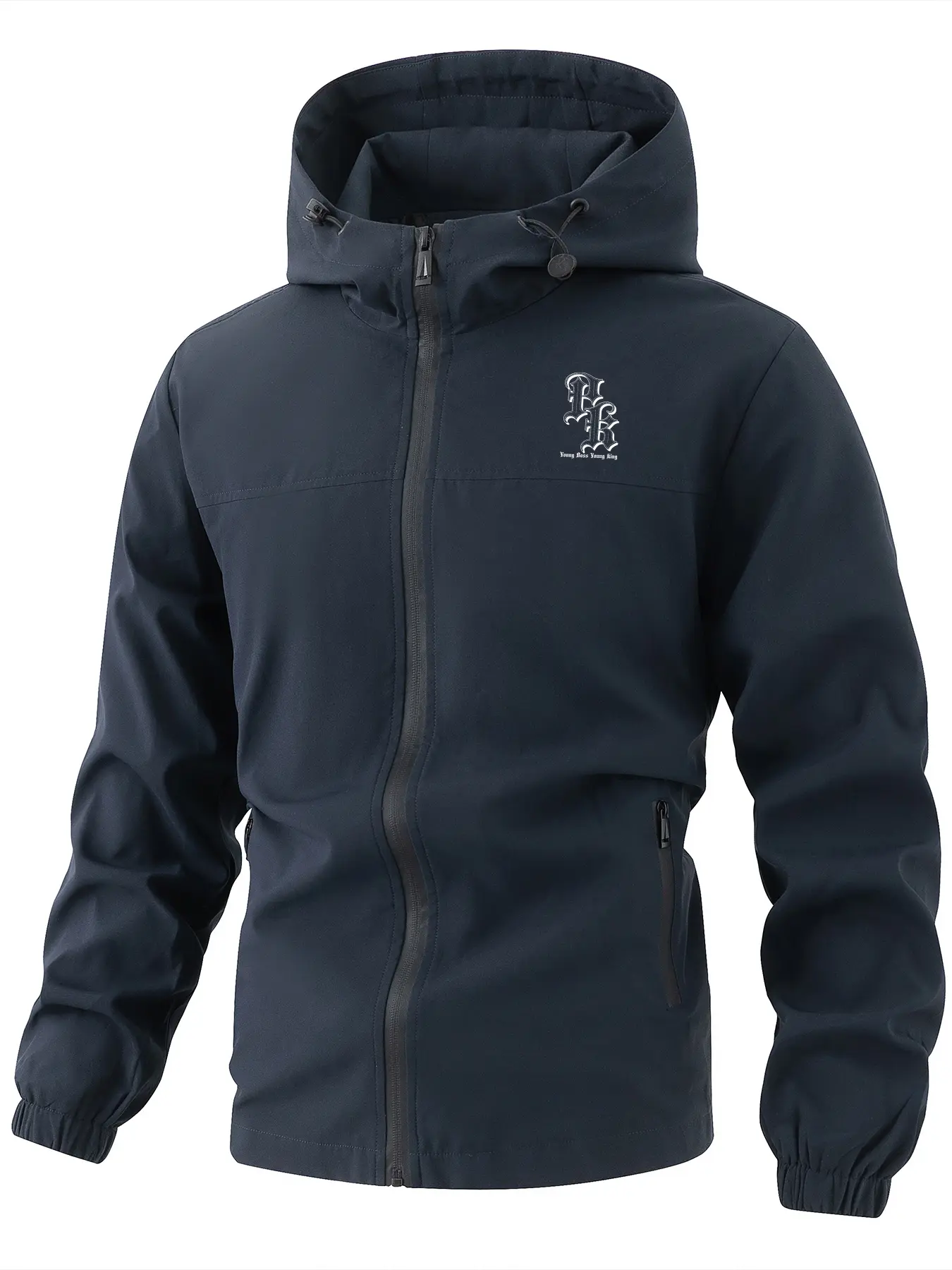 Men's lightweight windproof jacket, zipper closure hooded design, versatile casual fashion jacket for spring and autumn, machine washable, 100% polyester fiber, suitable for daily outings, exercise, sports, jogging, and formal occasions, zippered jacket