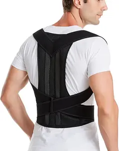 Posture Corrector - Wearable Posture Support for Office, Driving & Daily Use, Relief Neck & Back Pain, Adjustable Posture Correcter for Men & Women (Black) Healthcare Fabric Anti Hunchback Spine Align Accessories Tool