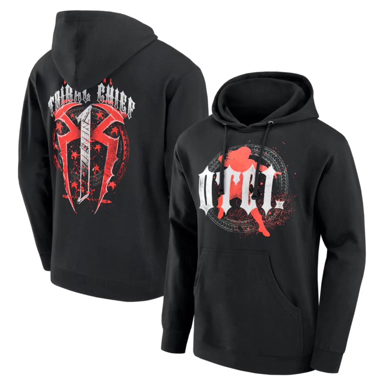 Men's Black Roman Reigns OTC1 Tribal Chief Hoodie, Full Size Full Color , Graphic Tee Menswear, Womenswear Y2K, Gift For Fan