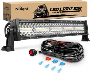 Nilight 22-Inch 480W Triple Row LED Light Bar, Car LED Lights for Off-Road Driving & Work Use, with Waterproof Wiring Harness for Trucks, SUVs, Led Lights Car
