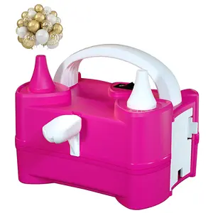 Dual Nozzle Electric Balloon Pump, Fast Inflator with Multiple Components, Portable Plastic Air Pump for Home Party Use