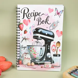 Illustrated Cookbook with Spiral Binding,Perfect for Cooking Enthusiasts, Family Meal Planning, And Recipe Collection, Made with Durable Paper, Resembling a Spiral Notebook Journal.