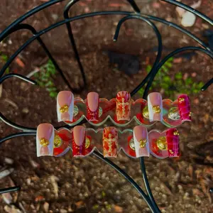 Scarlet Romance Rubber Base Gel Press On Nails