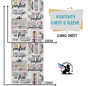 Positivity | Premade DTF Transfer Gang Sheet For Graphic Tees