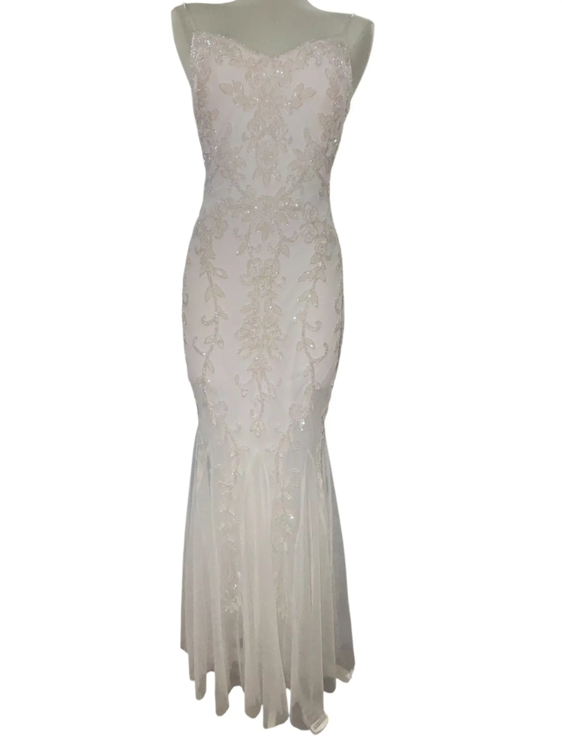 David's Bridal Vintage-Inspired Beaded Wedding Gown