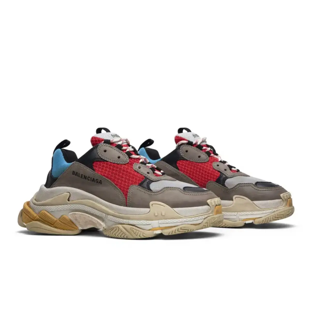 Pre-owned Balenciaga Leather Sneakers Size 38 women Balenziaga triple S sneakers