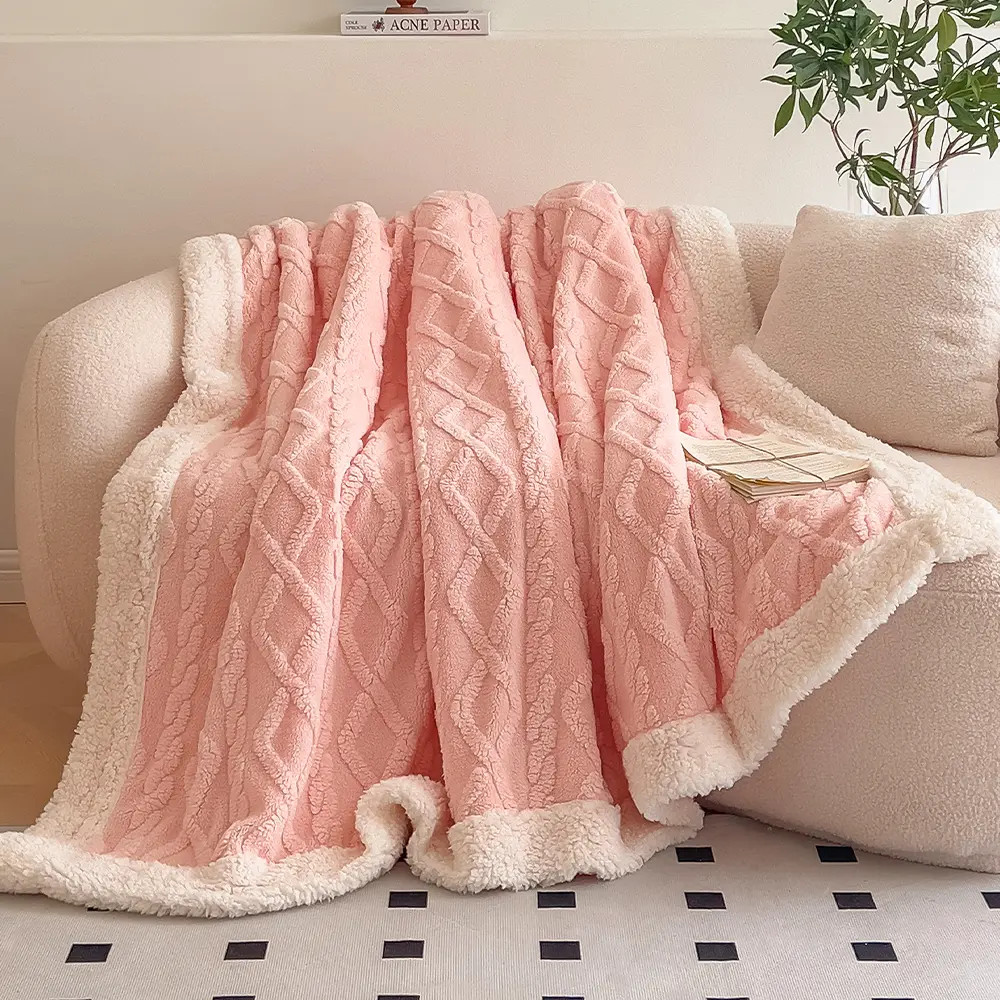 Slumber Fluffy Sherpa Blanket, Ultra Soft Fuzzy Throw Blanket for Couch and Bed, Warm Cozy Thick Fleece Blanket, Cute Reversible Plush Throw for Sofa and Bedroom