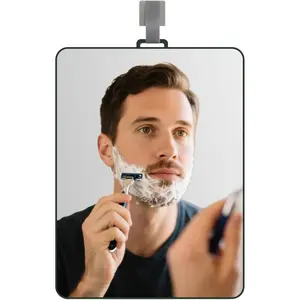 Fogless Anti-Fog Hanging Shatterproof Shower Mirror for Shaving, No Fog Bathroom Mirror for RV, 9” x 7”