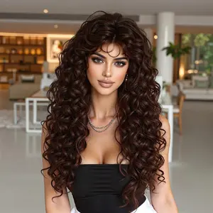 24-Inch Women's -Looking Wig - -Resistant High-Temperature Mechanism Hair Suitable for Work, School, & Festivals - Fluffy Shiny Full Head Wig