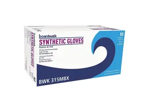Boardwalk Powder-Free Synthetic Vinyl Gloves Medium Cream 5 Mil 100/box 315MBX