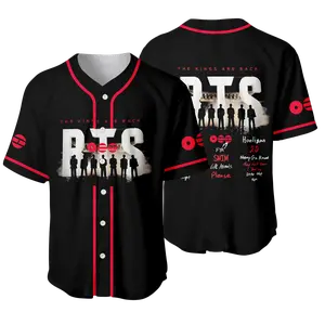 The Kings Are Back 2026 Black Baseball Jersey, Kpop Music Group Apparel For Fans, Concert Tour Merch, Korean Boy Band Fan Gift Idea  | 300326.R3031.ID00