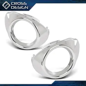 CROSSDESIGN Fog Light Bezel Trim Left & Right Pair 2PC Fit For 2012-2014 Ford Focus