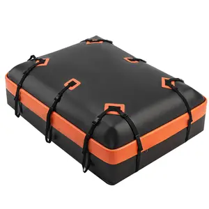 Car Rooftop Cargo Carrier 15 Cubic Feet, Car Roof Waterproof PVC Bag, with Anti-Slip Mat,Combination Luggage Lock, Reinforced Straps & Door Hooks,Fit Vehicles with/Without Roof Racks,Black