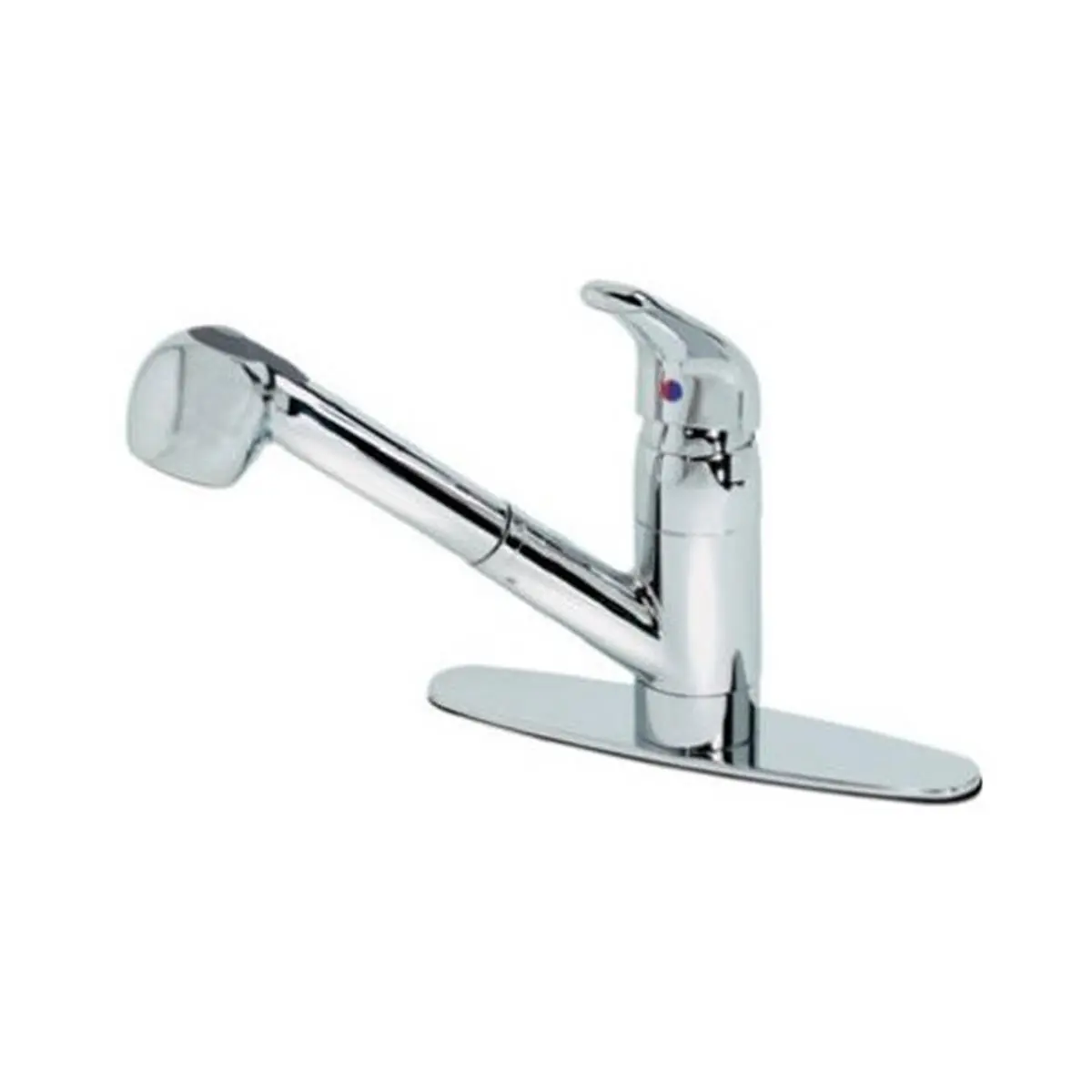 Homewerks Worldwide 204644 Pull-Down Kitchen Faucet with Ceramic Cartridge, 1 or 3 Hole Installation, 1.8 GPM Flow Rate, 5.11 lbs Weight, Braided Black Nylon Hose (Model 116863CA)