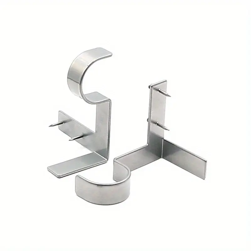 2Pcs No Drill Curtain Rod Bracket, Adjustable Metal Heavy Duty Curtain Rod Holders, Screwless Curtain Rods Brackets NONE