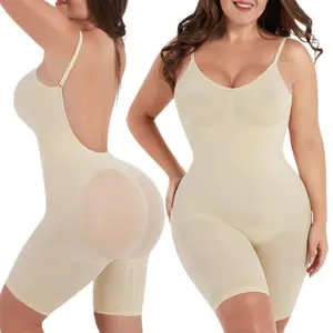 Slimming Shapewear Low Back Bodysuit for Women Tummy Control Seamless Backless Body Shaper for Dresses Butt Lifter Thigh Trimmer