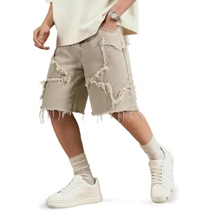 JMIERR Mens Baggy Jeans Shorts Loose Fit Star Wide Leg Jorts Y2K Streetwear Vintage Casual Denim Shorts 2026
