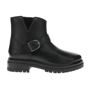 Harley-Davidson Footwear Womens Westfield Zippered Motorcycle Casual Boots Ankle Low Heel 1-2" - Black