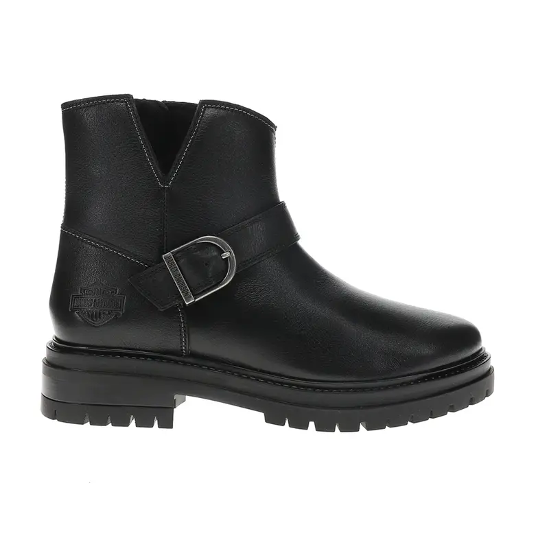 Harley-Davidson Footwear Womens Westfield Zippered Motorcycle Casual Boots Ankle Low Heel 1-2" - Black