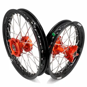 KKE 14"*1.4/12"*1.6 Kid's Small Wheels Rims Set for KTM SX 65 GAS GAS MC 65 Husqvarna TC 65 2025-2026, CNC Aluminum, Stainless Steel Spoke