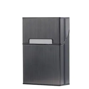 Cigarette Case 1pack, Magnetic Switch 20pcs Holder, Elegant Smooth Smoking Accessories, Metal & Plastic Aluminium Box for Men Women, Smoke Storage