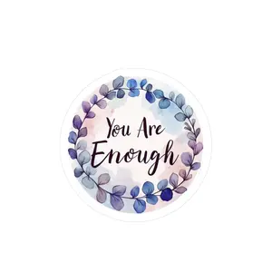 All-Weather Vinyl Decal: "You Are Enough" Watercolor Wreath