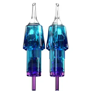 20Pcs Disposable Tattoo Cartridge Needles #10(7RL) Bugpin 0.3mm Round Liner X-Taper with Membrane EN04C-20-1007RL-X