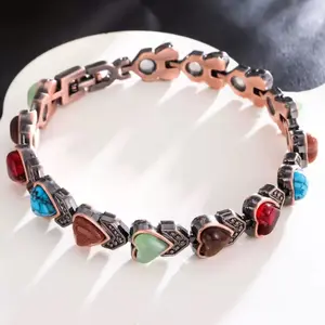 3pc Pure Copper Bracelet Set for Women, Magnetic Bracelets Healing Energy Arthritis, Health Jewelry, Giftforher.Adjustable Tool Unisex Charm Bracelet for Men Jewelry TikTok Milk Men's
