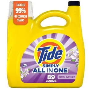 Simply All-In-One Liquid Laundry Detergent, Berry Blossom Scent, 89 Loads, 117 fl oz