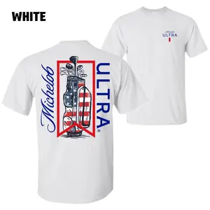 Michelob Ultra T-Shirt – American Flag Golf Bag Graphic, Perfect Gift for Golfers and Beer Lovers, Men's Cotton Tee