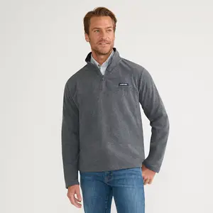 Lands' End Men's Anyweather Fleece Quarter Zip Pullover - 2X Large - Dark Charcoal Heather