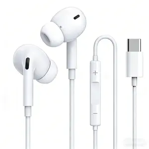 S03max High Version USB-C Headphones for iPad Pro & iPhone 15/16/17 Series, HiFi Stereo Audio Wired Earbuds with Mic & Volume Control Headset