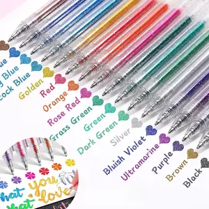 Glitter Gel Pen Set, 1.0mm Colorful Glitter Pen, Metallic Sparkle Pen, Colored Gel Pen for Handwriting Set, Notes and Markings, Students School Office Stationery