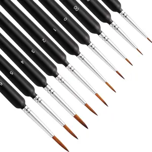 10Pcs Detail Paint Brushes, Fine Tip Pain Brush Set, Miniature Model Painting Brush