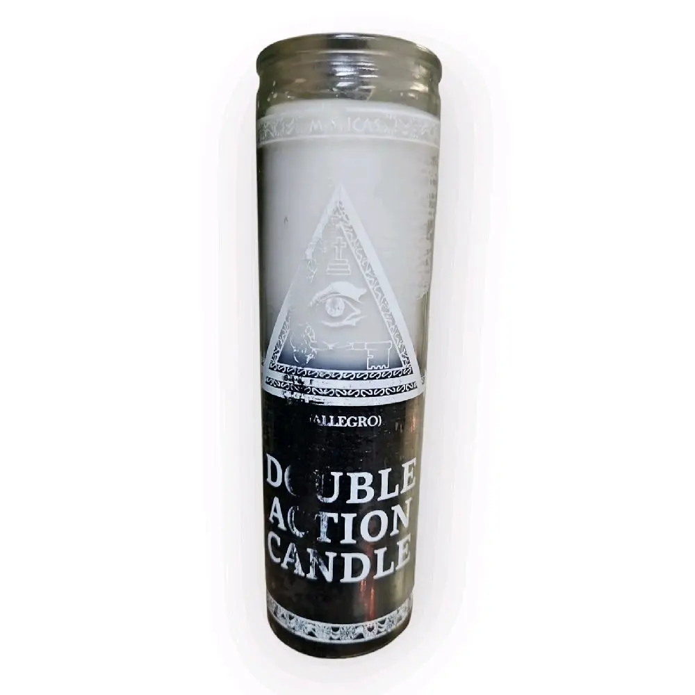 Black & White Double Action Aromatherapy Candle - Non-Toxic Paraffin Wax Witch Candle for Home Decor, Room Decor, Home Apothecary, Cleansing Rituals, Removes Negativity, Spiritual Defense, Protection Spells